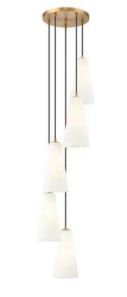 Farrell 5 Light 12" Pendant, 13.75" Tall in Modern Gold
