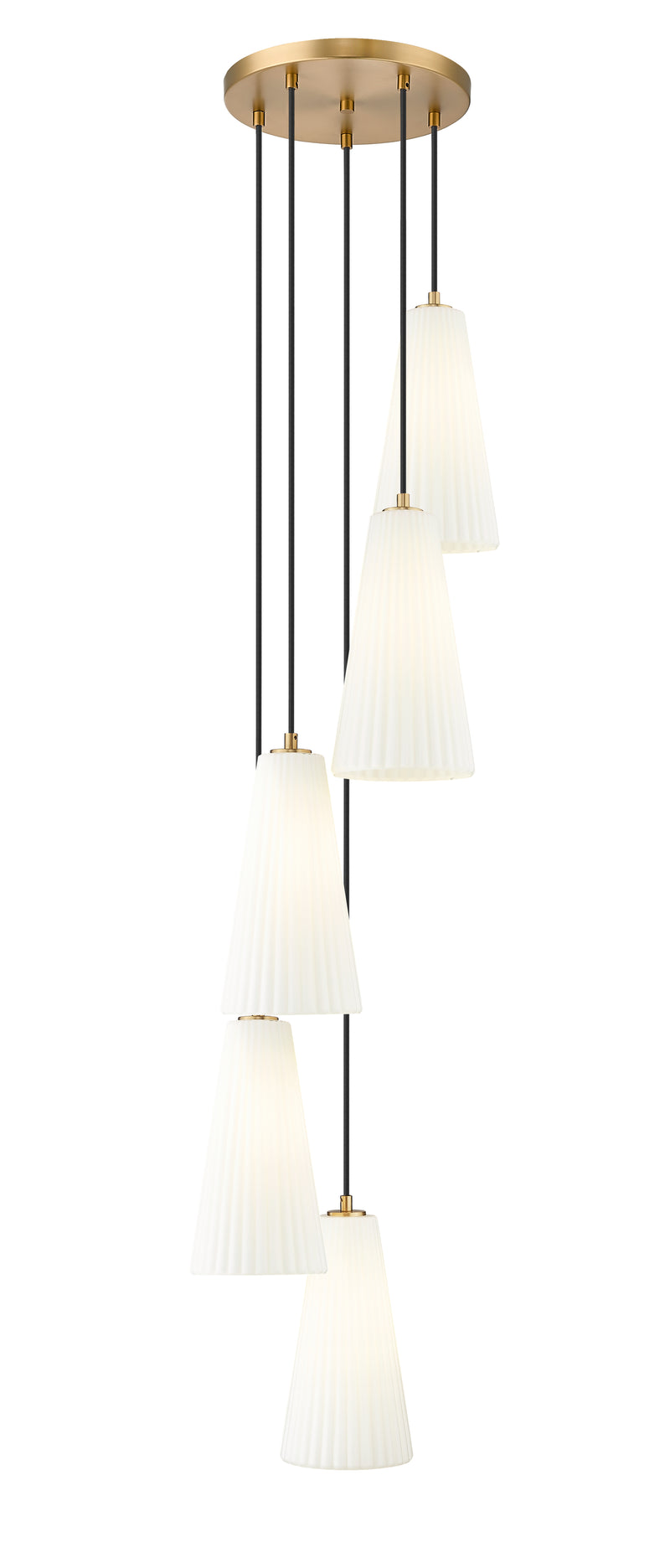 Farrell 5 Light 12" Pendant, 13.75" Tall in Modern Gold