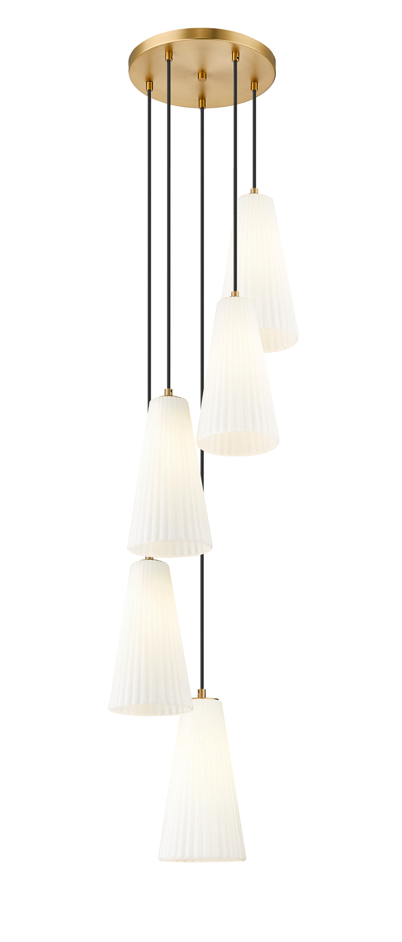 Farrell 5 Light 12" Pendant, 13.75" Tall in Modern Gold