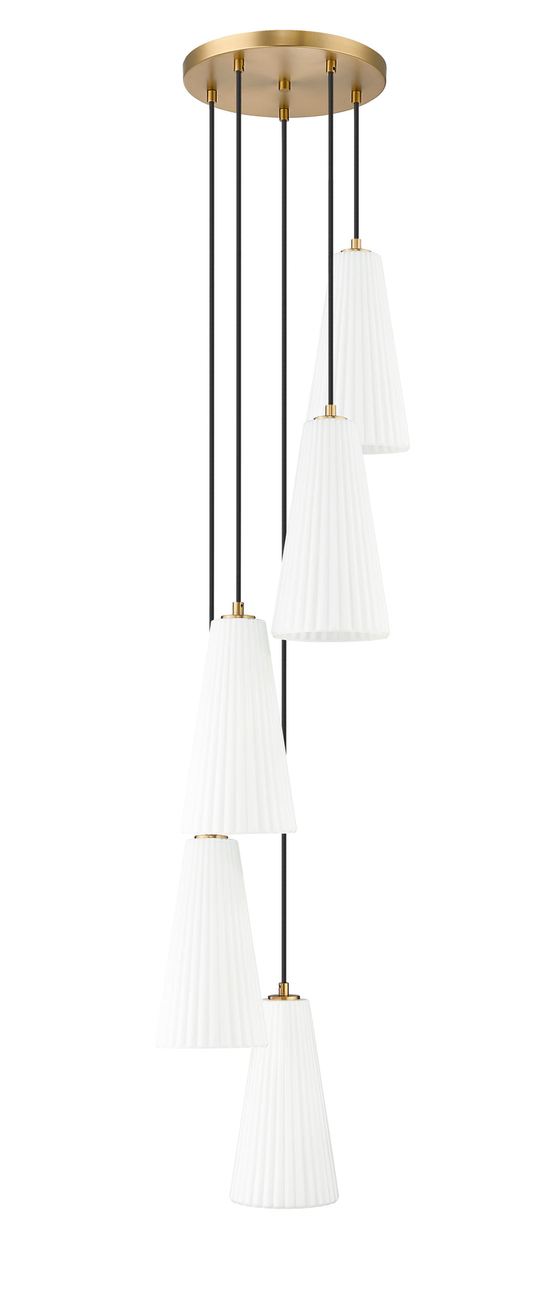 Farrell 5 Light 12" Pendant, 13.75" Tall in Modern Gold