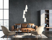 Farrell 5 Light 12" Pendant, 13.75" Tall in Modern Gold in a room setting