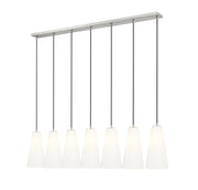 Farrell 7 Light 54" Linear Pendant, 13.75" Tall in Brushed Nickel