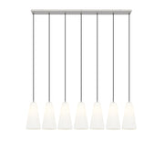 Farrell 7 Light 54" Linear Pendant, 13.75" Tall in Brushed Nickel