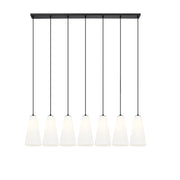 Farrell 7 Light 54" Linear Pendant, 13.75" Tall in Matte Black