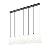 Farrell 7 Light 54" Linear Pendant, 13.75" Tall in Matte Black