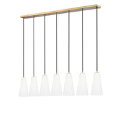 Farrell 7 Light 54" Linear Pendant, 13.75" Tall in Modern Gold