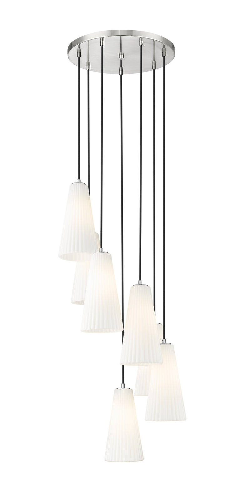 Farrell 7 Light 18" Pendant, 13.75" Tall in Brushed Nickel