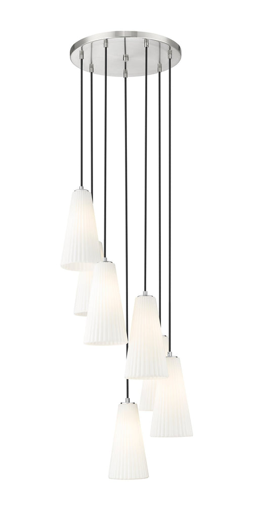 Farrell 7 Light 18" Pendant, 13.75" Tall in Brushed Nickel
