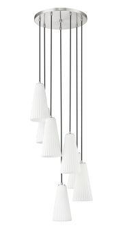 Farrell 7 Light 18" Pendant, 13.75" Tall in Brushed Nickel