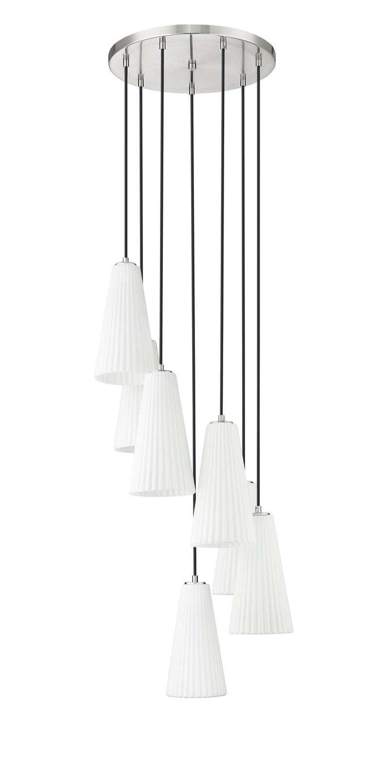 Farrell 7 Light 18" Pendant, 13.75" Tall in Brushed Nickel
