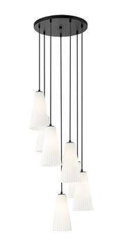 Farrell 7 Light 18" Pendant, 13.75" Tall in Matte Black