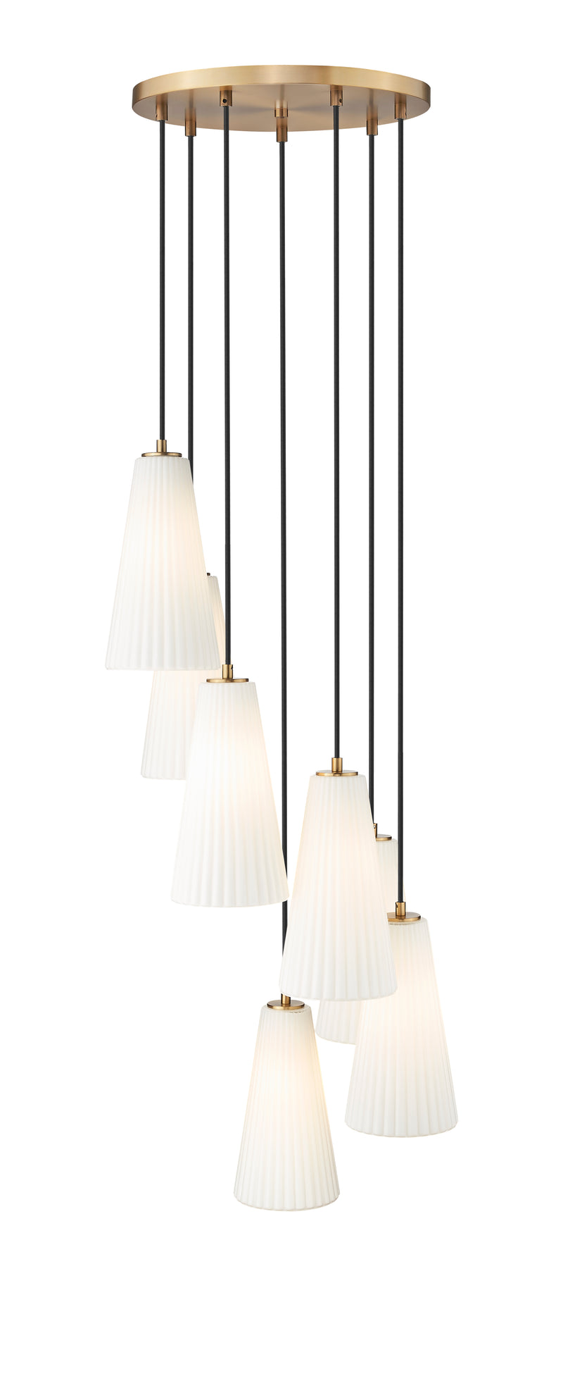 Farrell 7 Light 18" Pendant, 13.75" Tall in Modern Gold