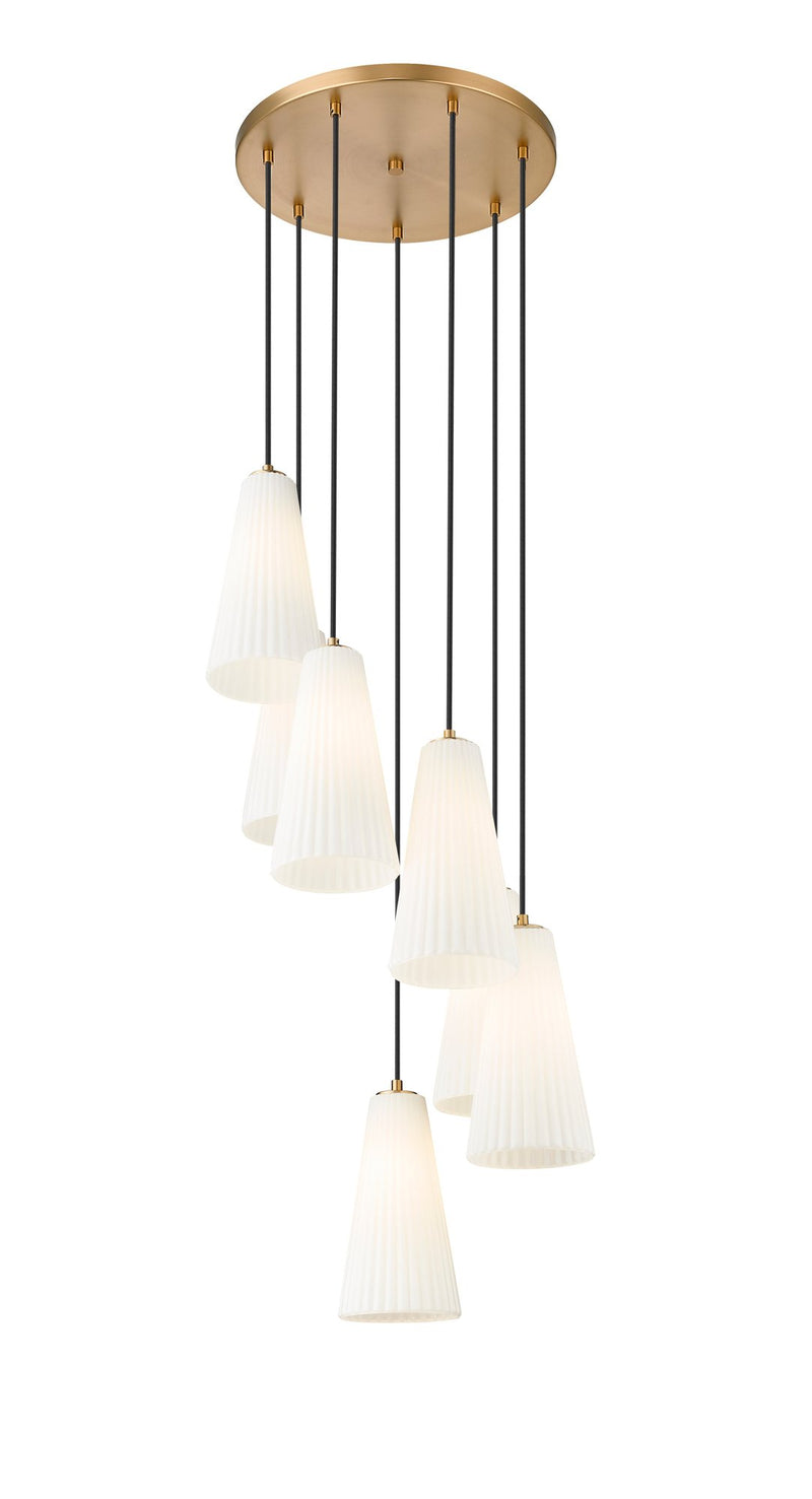 Farrell 7 Light 18" Pendant, 13.75" Tall in Modern Gold