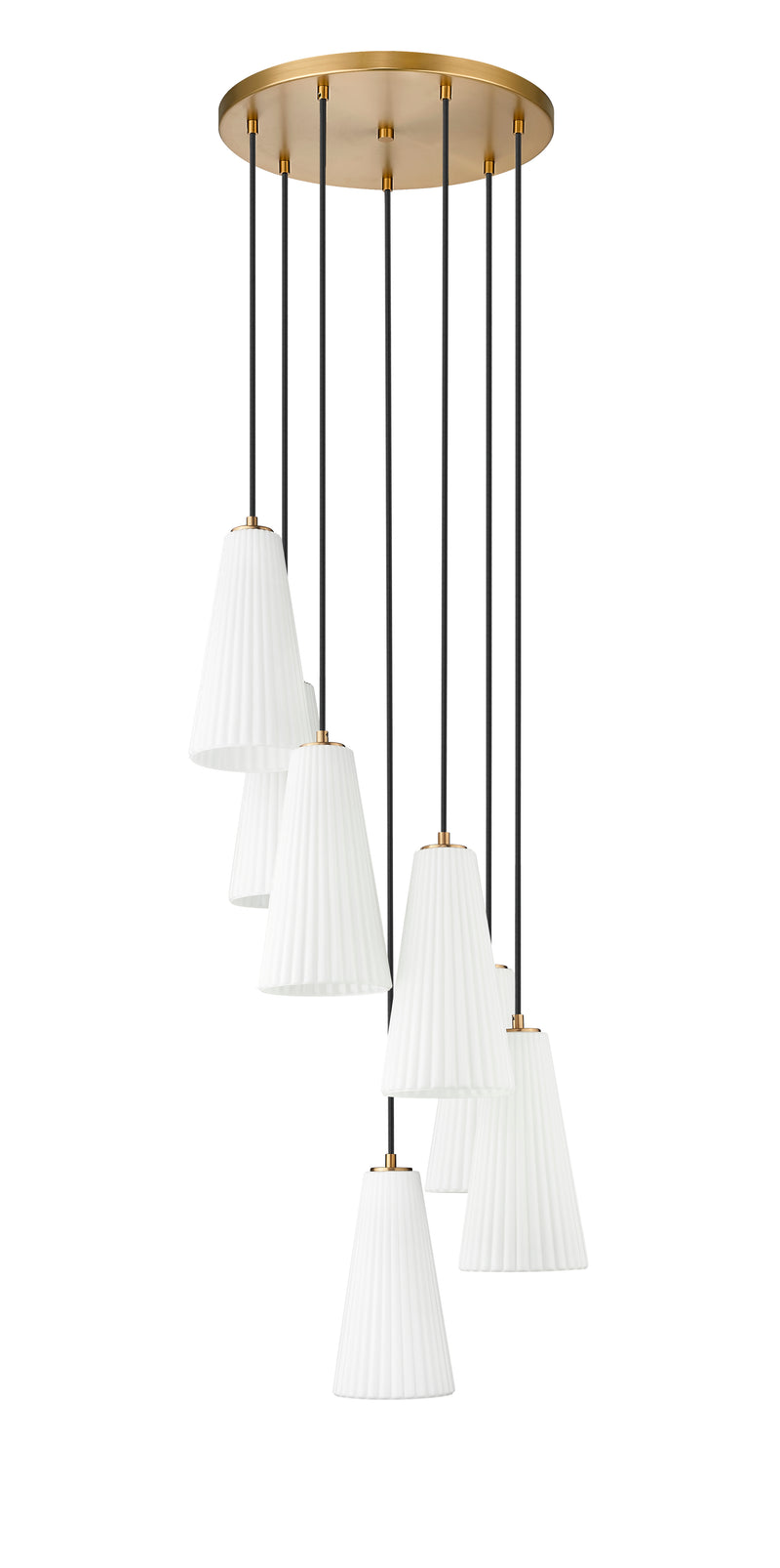 Farrell 7 Light 18" Pendant, 13.75" Tall in Modern Gold
