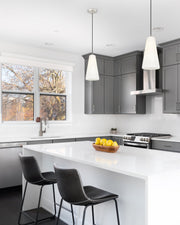 Farrell 1 Light 7.25" Pendant, Cord Mount in Brushed Nickel in a room setting