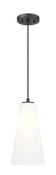 Farrell 1 Light 7.25" Pendant, Cord Mount in Matte Black