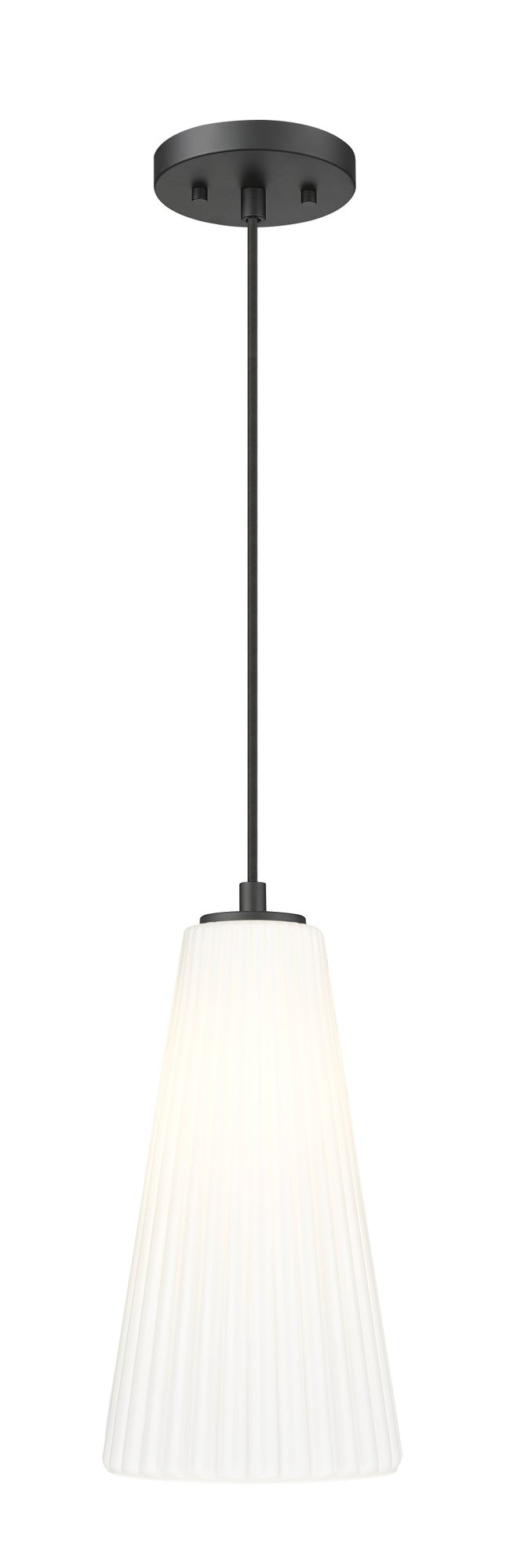 Farrell 1 Light 7.25" Pendant, Cord Mount in Matte Black