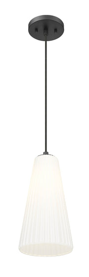 Farrell 1 Light 7.25" Pendant, Cord Mount in Matte Black