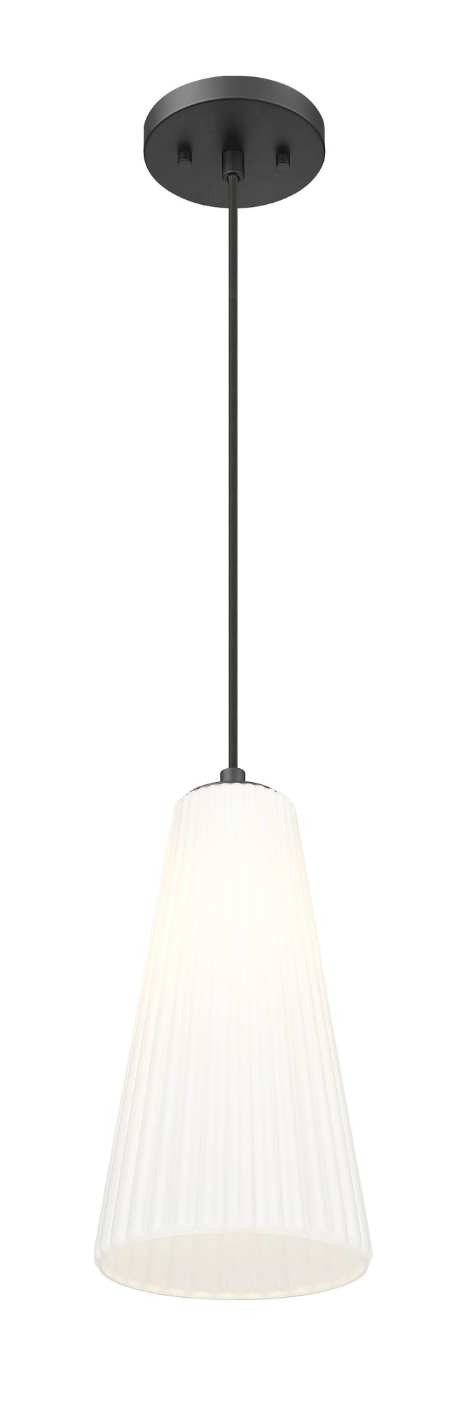 Farrell 1 Light 7.25" Pendant, Cord Mount in Matte Black