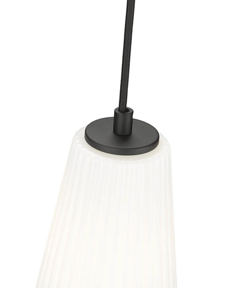 Farrell 1 Light 7.25" Pendant, Cord Mount in Matte Black