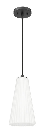 Farrell 1 Light 7.25" Pendant, Cord Mount in Matte Black