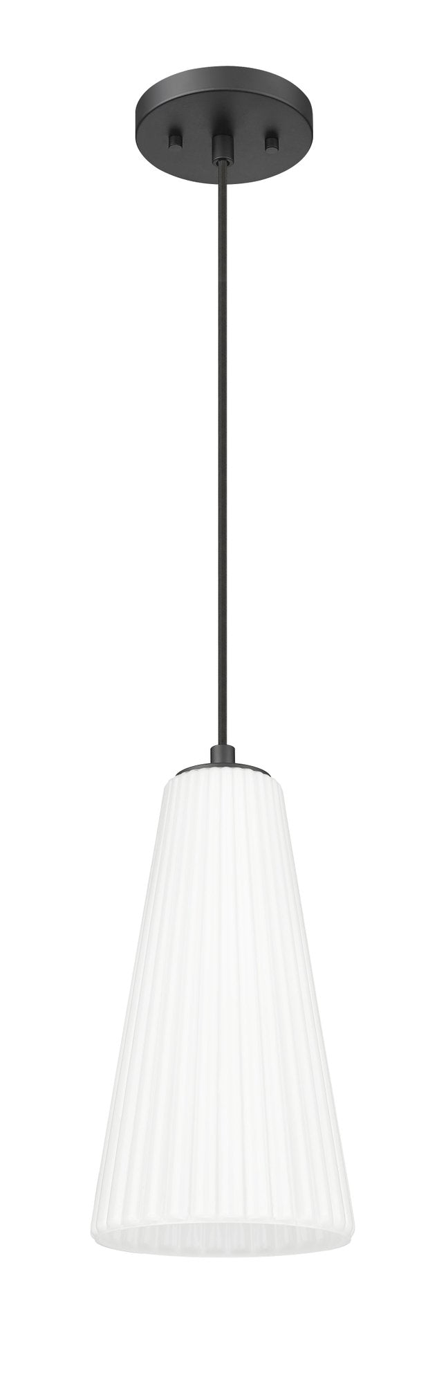 Farrell 1 Light 7.25" Pendant, Cord Mount in Matte Black