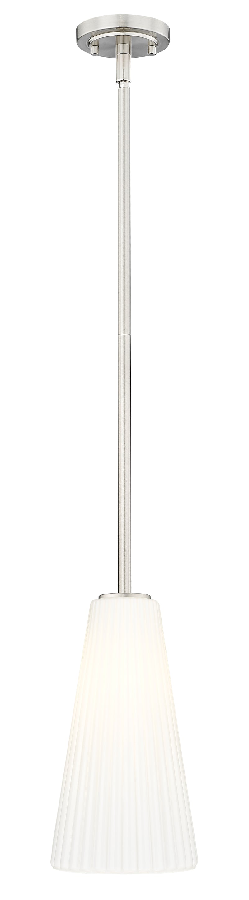 Farrell 1 Light 7.25" Pendant, Rod Mount in Brushed Nickel
