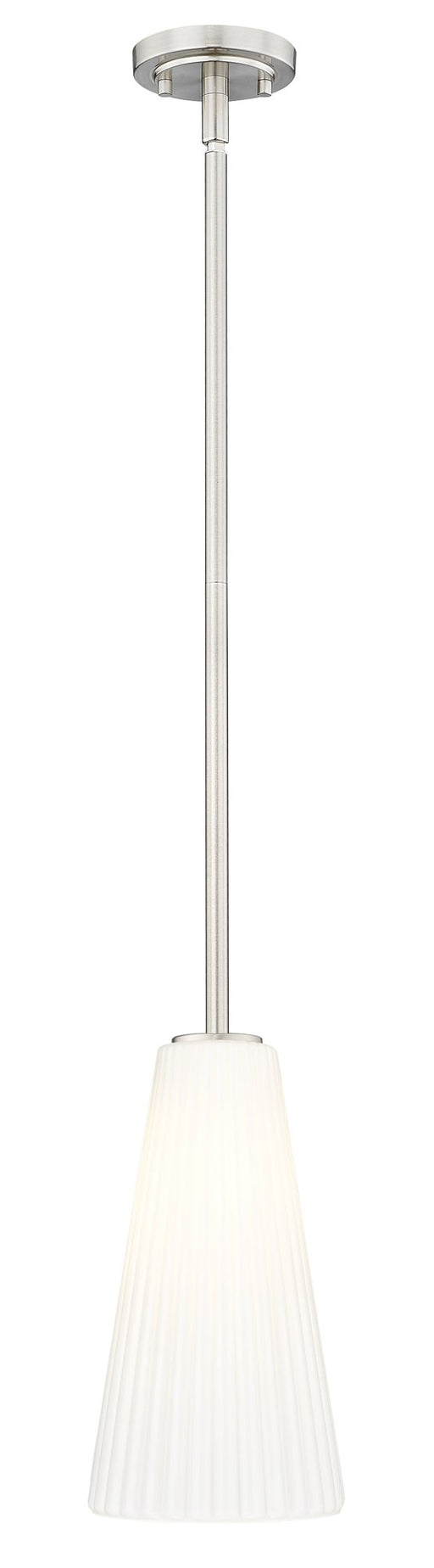 Farrell 1 Light 7.25" Pendant, Rod Mount in Brushed Nickel