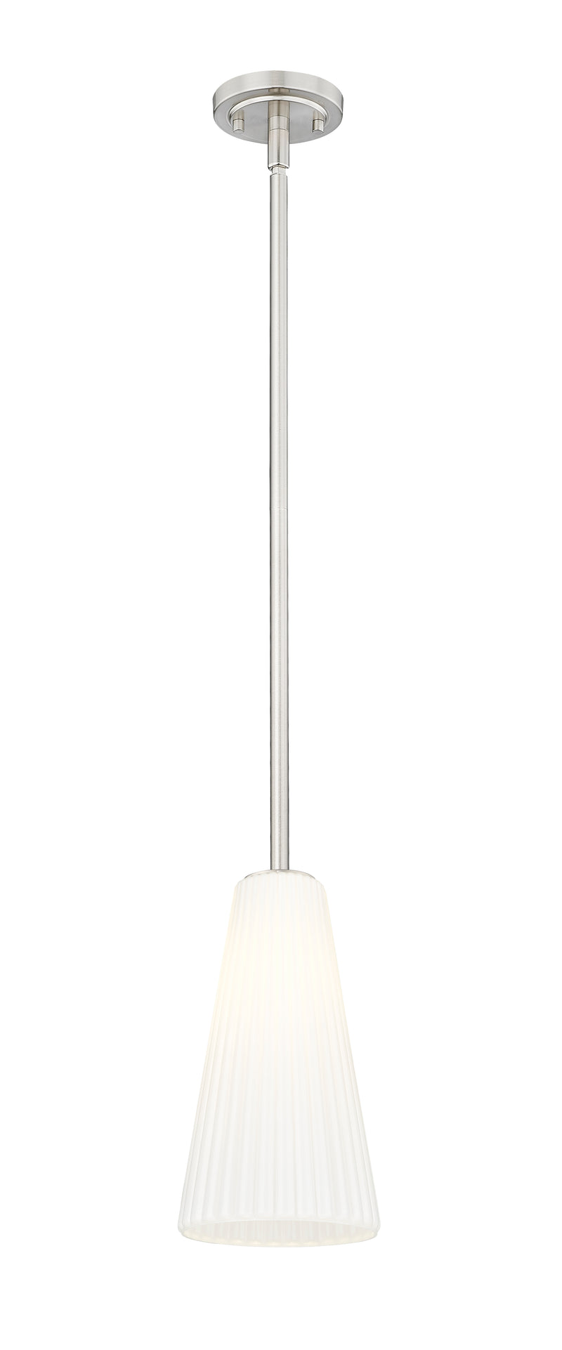 Farrell 1 Light 7.25" Pendant, Rod Mount in Brushed Nickel