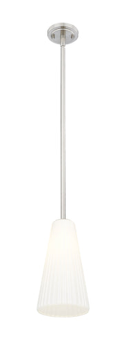 Farrell 1 Light 7.25" Pendant, Rod Mount in Brushed Nickel