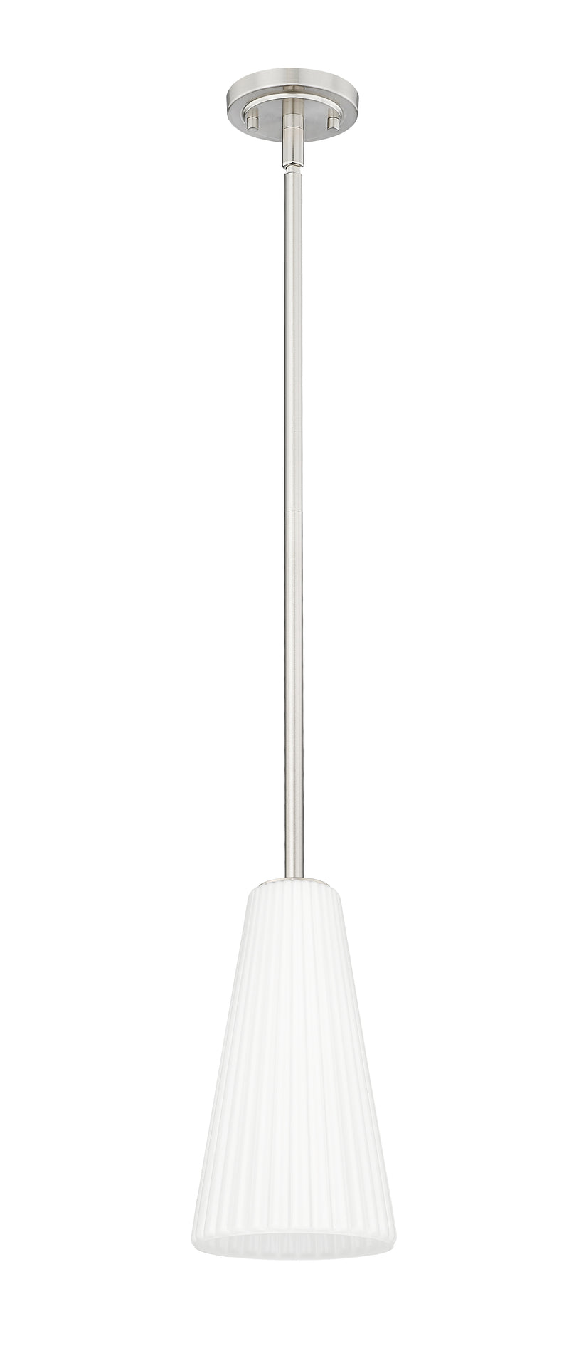 Farrell 1 Light 7.25" Pendant, Rod Mount in Brushed Nickel