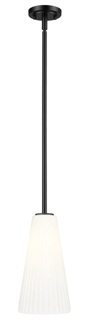 Farrell 1 Light 7.25" Pendant, Rod Mount in Matte Black