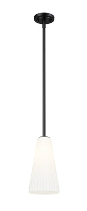 Farrell 1 Light 7.25" Pendant, Rod Mount in Matte Black