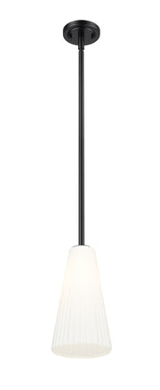 Farrell 1 Light 7.25" Pendant, Rod Mount in Matte Black