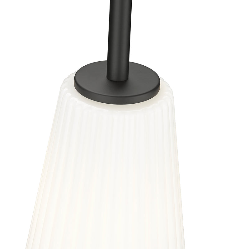 Farrell 1 Light 7.25" Pendant, Rod Mount in Matte Black