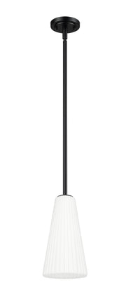 Farrell 1 Light 7.25" Pendant, Rod Mount in Matte Black