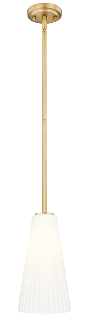 Farrell 1 Light 7.25" Pendant, Rod Mount in Modern Gold