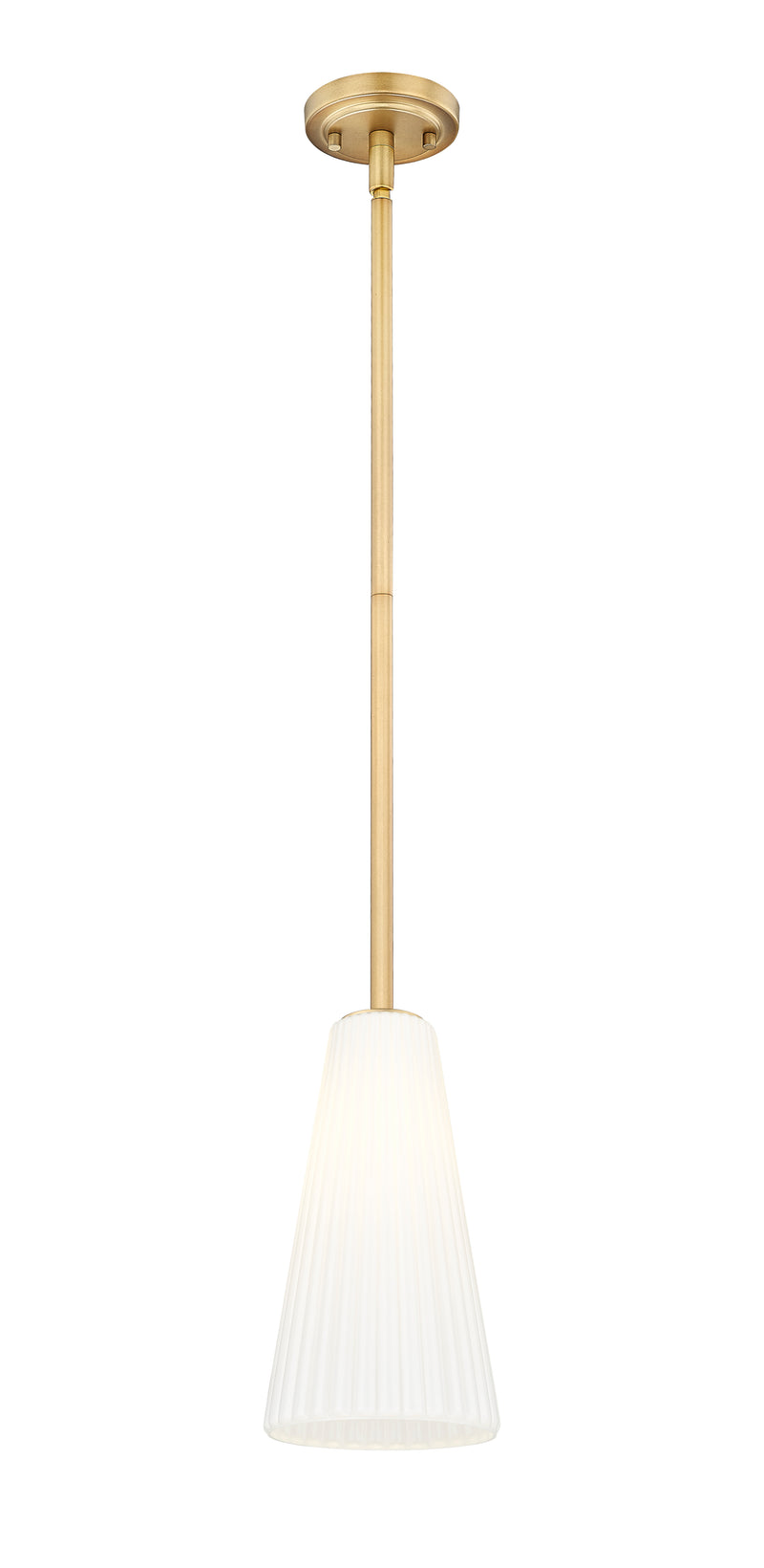 Farrell 1 Light 7.25" Pendant, Rod Mount in Modern Gold