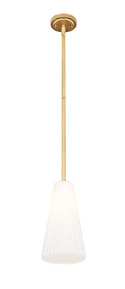 Farrell 1 Light 7.25" Pendant, Rod Mount in Modern Gold