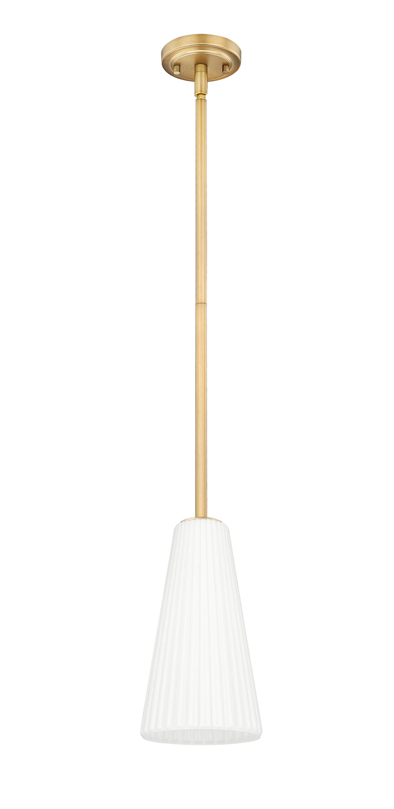 Farrell 1 Light 7.25" Pendant, Rod Mount in Modern Gold