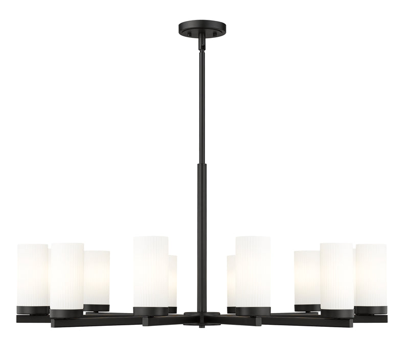 Danica 12 Light 39" Chandelier in Matte Black