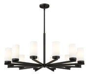 Danica 12 Light 39" Chandelier in Matte Black