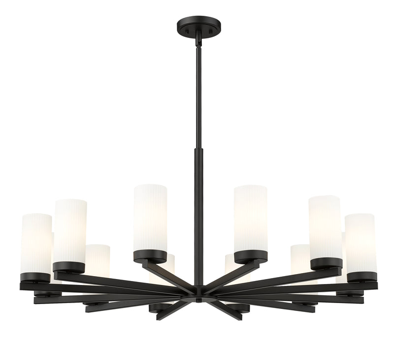 Danica 12 Light 39" Chandelier in Matte Black
