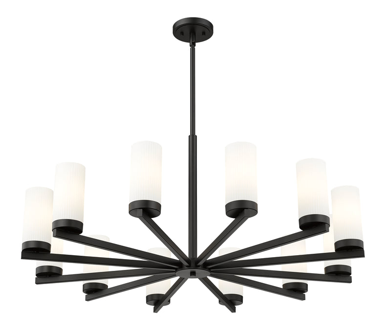 Danica 12 Light 39" Chandelier in Matte Black