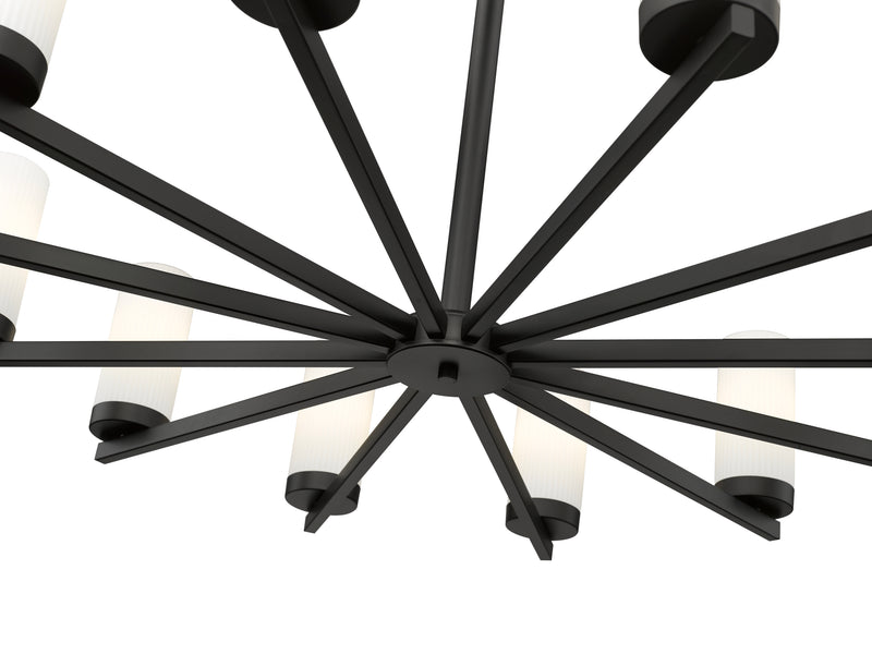 Danica 12 Light 39" Chandelier in Matte Black