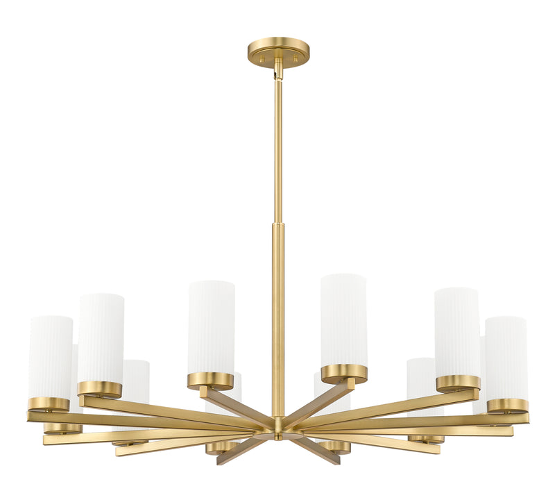 Danica 12 Light 39" Chandelier in Modern Gold