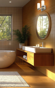 Danica 2 Light 11.75" Vanity in Brushed Nickel in a room setting