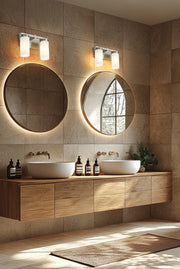 Danica 2 Light 11.75" Vanity in Brushed Nickel in a room setting