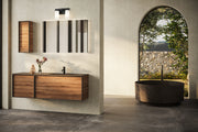 Danica 2 Light 11.75" Vanity in Matte Black in a room setting