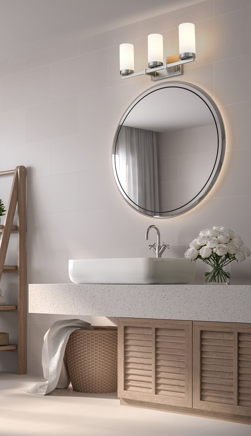 Danica 3 Light 20.5" Vanity in Brushed Nickel in a room setting